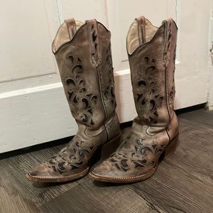 J.B. Dillon Women’s Western Boot . Size 7 Color : grey black and brown